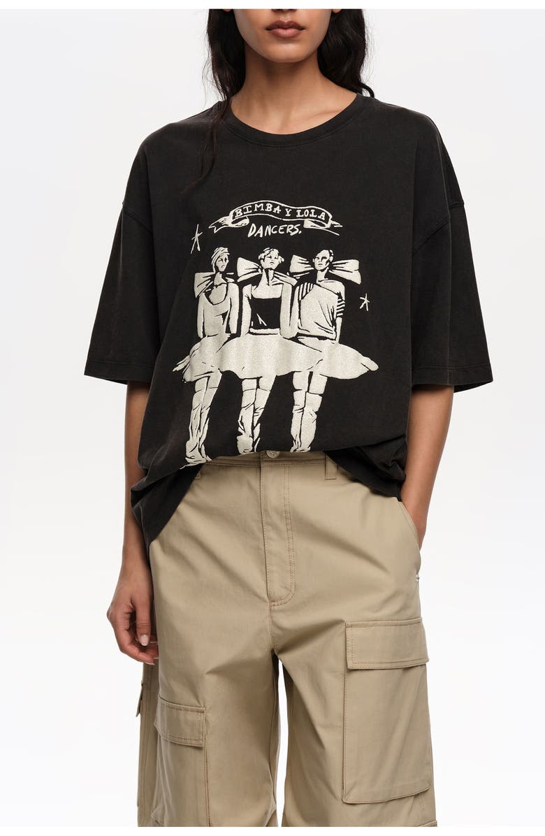 Bimba y Lola Washed Dancers logo T-shirt, Main, color, 