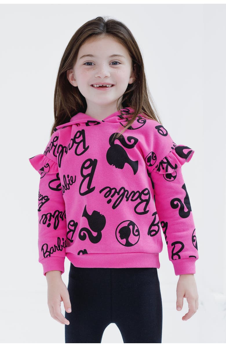 Barbie Hoodie & Leggings Set, Alternate, color, Pink / Black