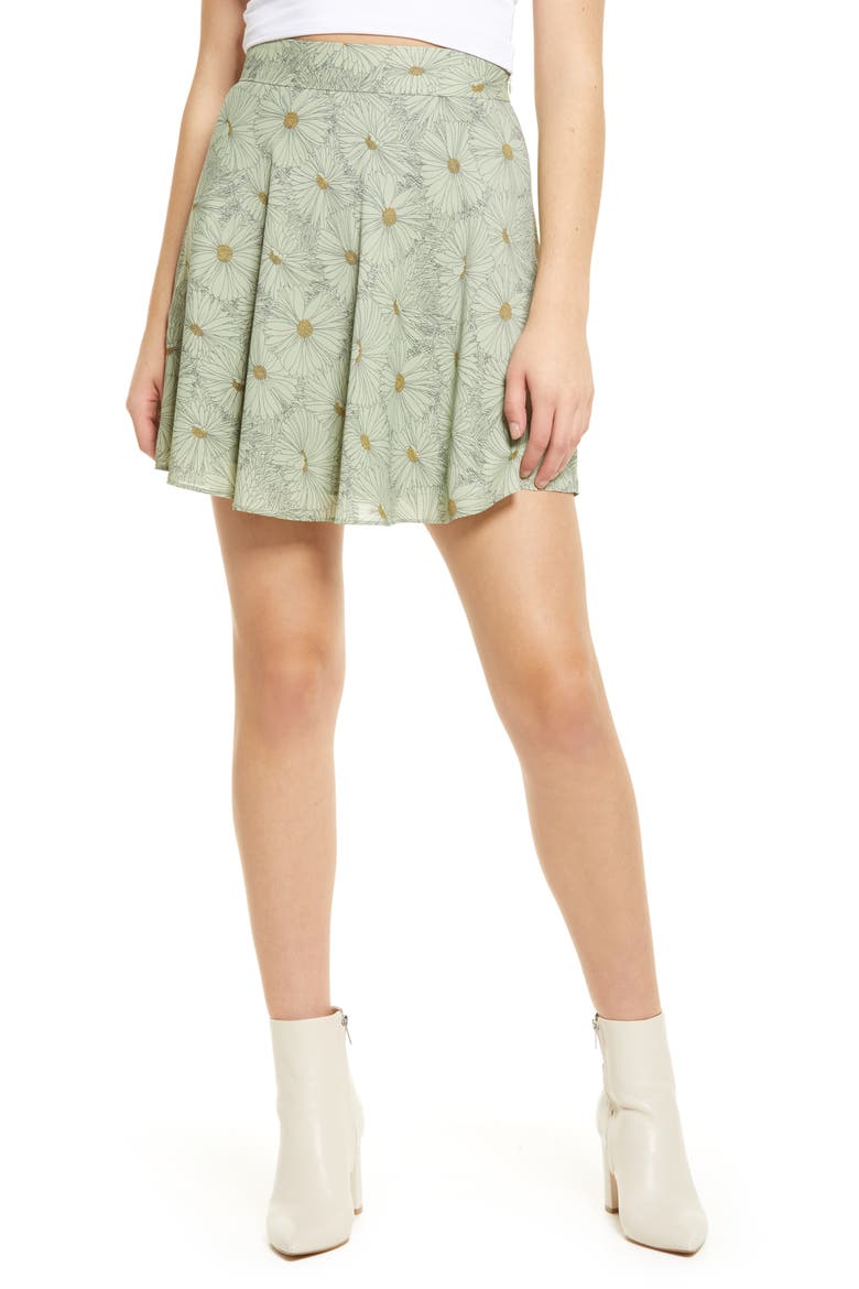 Ayre Miniskirt, Main, color, OLIVE DAISIES