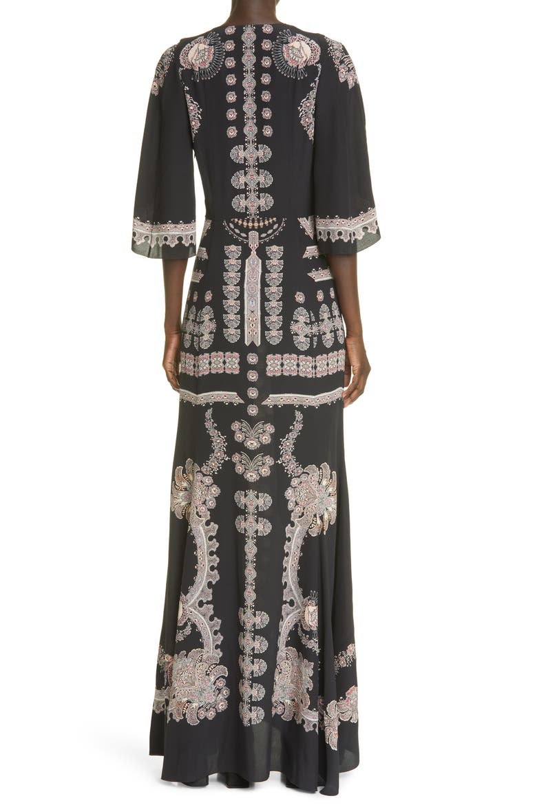 Burning Silk Maxi Dress, Alternate, color, NERO 0001