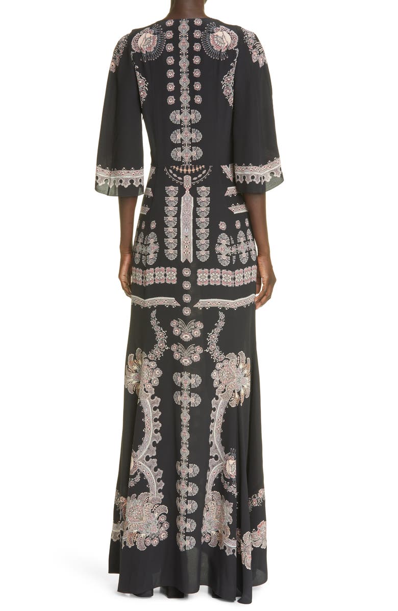Etro Burning Silk Maxi Dress, Alternate, color, 
