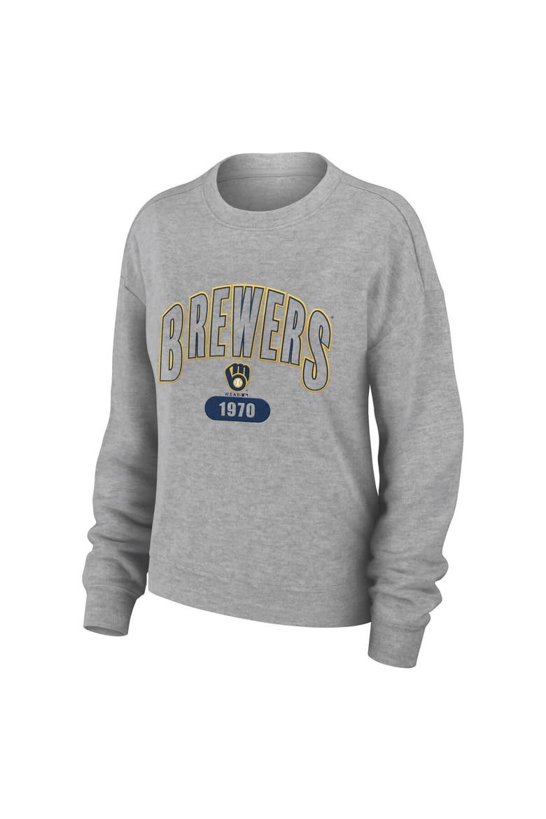 Women's WEAR by Erin Andrews Gray Milwaukee Brewers  Knitted Lounge Set, Alternate, color, Gray