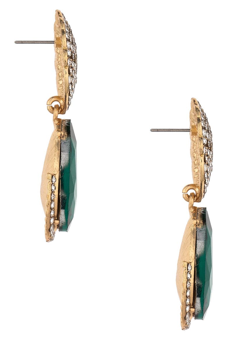 Pavé Statement Earrings, Alternate, color, GREEN