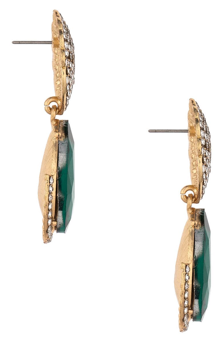 Ettika Pavé Statement Earrings, Alternate, color, Green