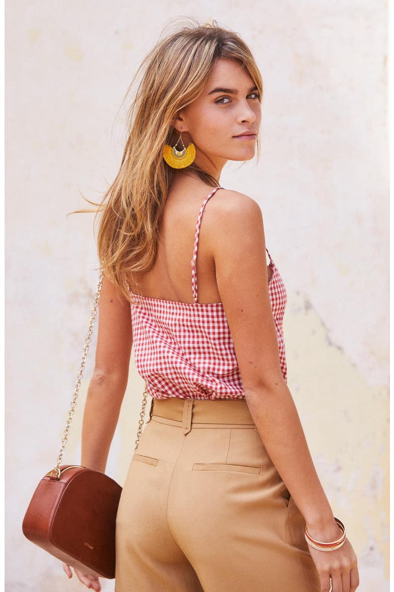 Suzie Gingham Top, Alternate, color, RED VICHY