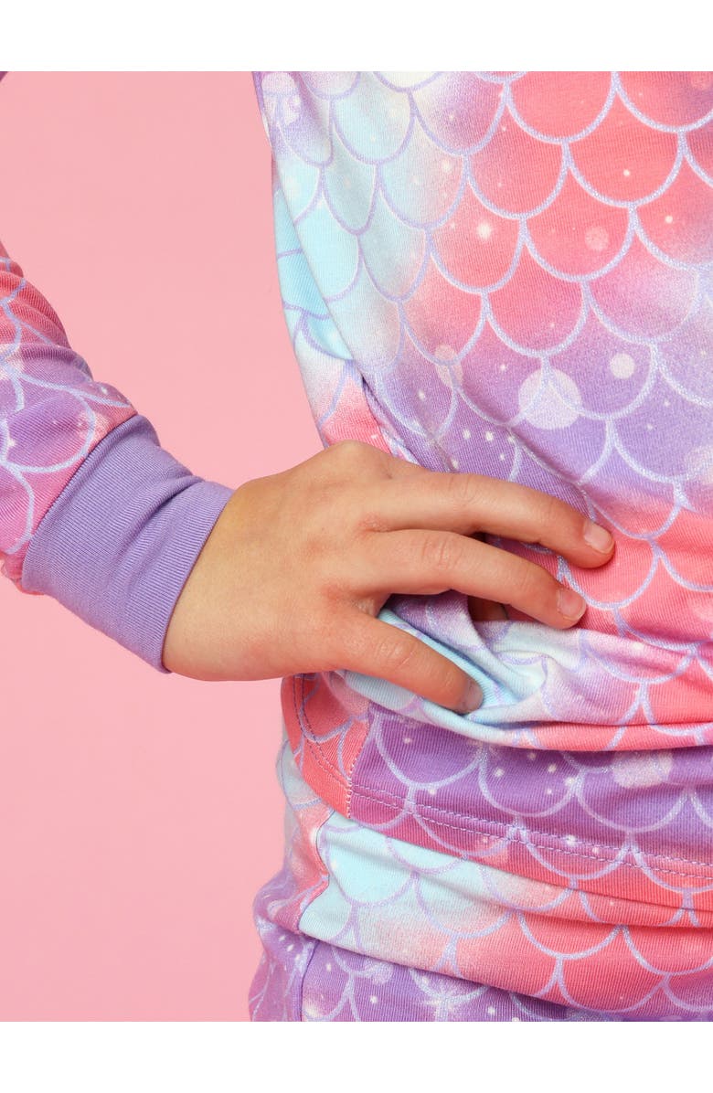 Softsnooze Modal Blend Ruffle Long Sleeve Pajama Set, Alternate, color, Shimmer Mermaid Tale