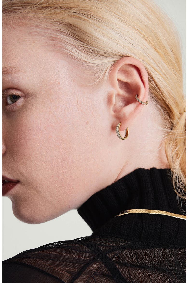 Bold Pavé Diamond Small Hoops, Alternate, color, Yellow Gold
