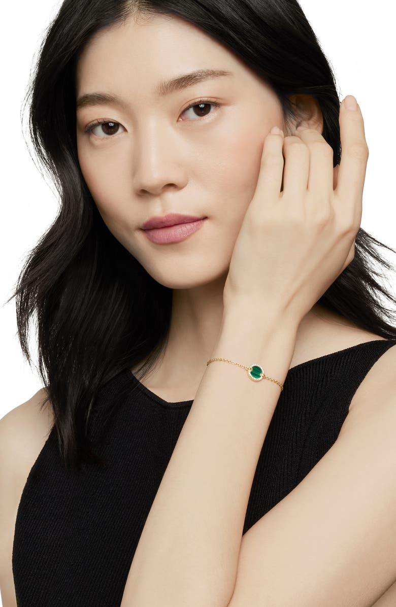 David Yurman Petite Elements Center Station Chain Bracelet with Semiprecious Stone & Diamonds, Alternate, color, 