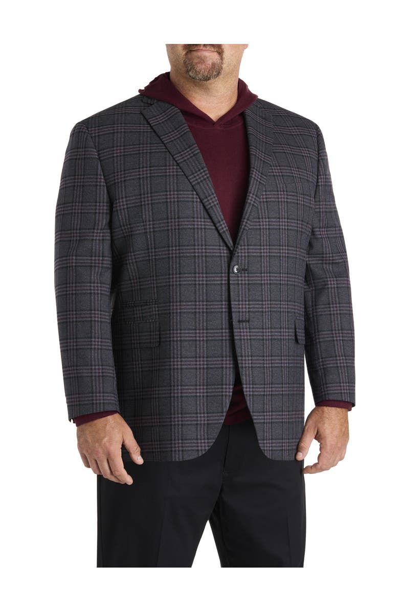 Michael Kors Big & Tall Glen Plaid Sport Coat, Main, color, Charcoal
