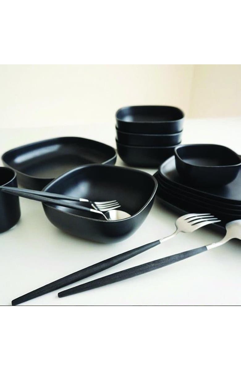 EKOBO Square Cereal Bowl - Set of 4, Alternate, color, Black