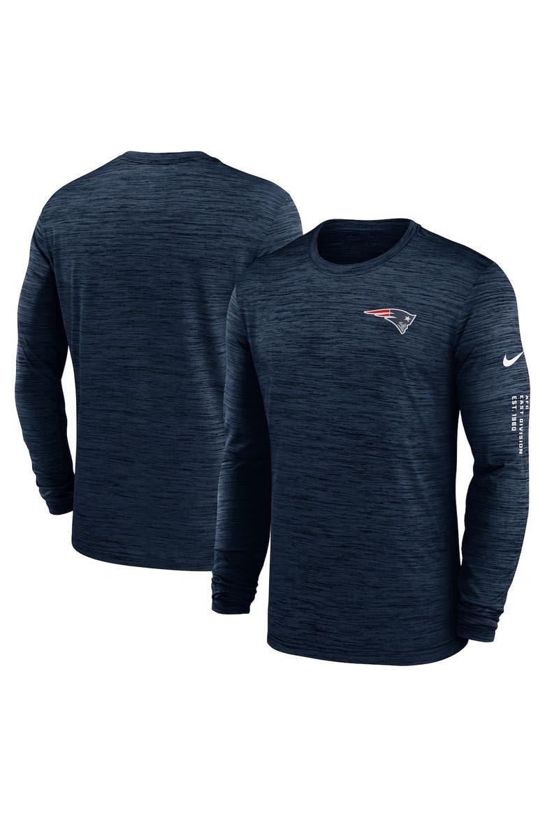 Men's Nike  Navy New England Patriots Velocity Long Sleeve T-Shirt, Main, color, Navy