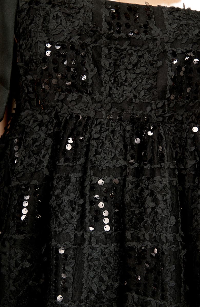 English Factory Sequins Bow Tank, Alternate, color, Black