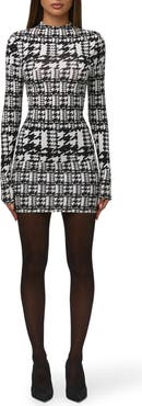 Naked Wardrobe Print Long Sleeve Body-Con Minidress