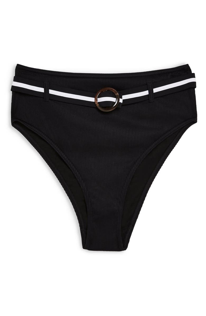 Topshop Belted Bikini Bottoms, Alternate, color, 
