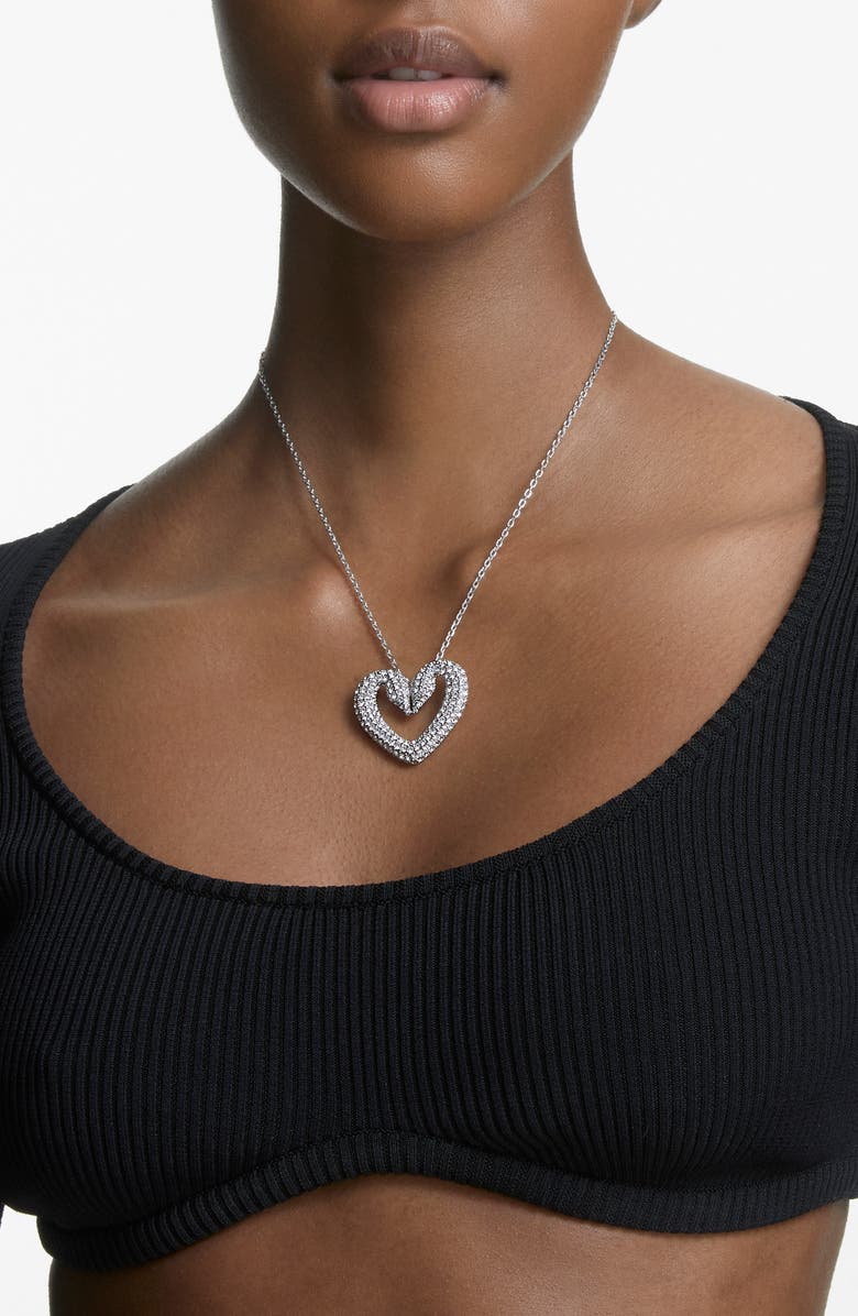 Swarovski Una Heart Pendant Necklace, Alternate, color,