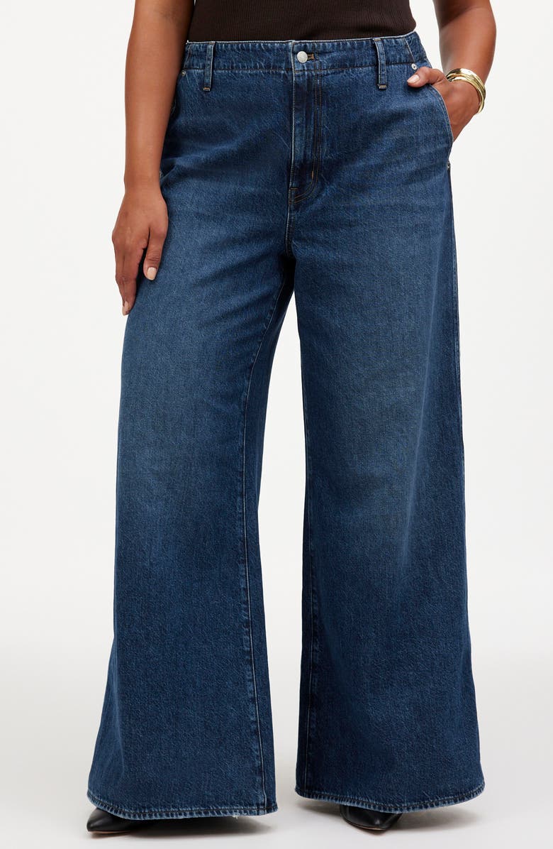 Madewell Wide Sweep Denim Jeans, Alternate, color, Poplaski Wash