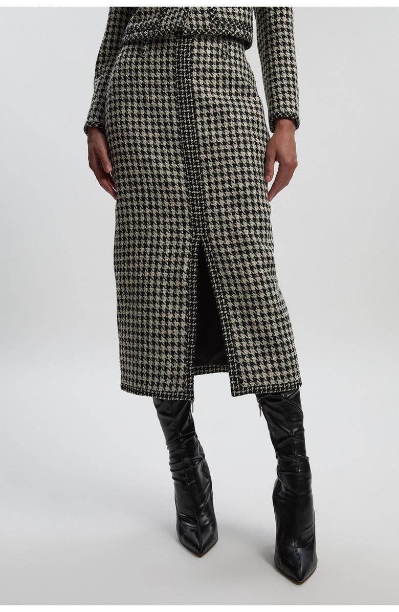 Karen Millen Tweed Belted Pencil Skirt, Main, color, Multi