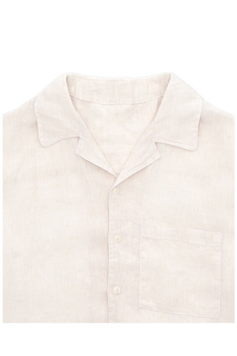 Bowling Linen Short Sleeve Shirt, Alternate, color, NATURAL