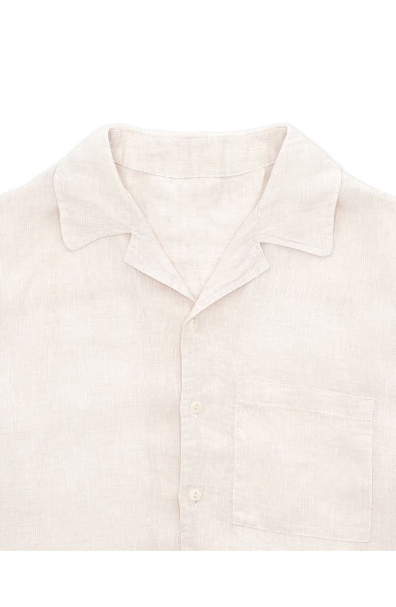 Fortela Bowling Linen Short Sleeve Shirt, Alternate, color, Natural