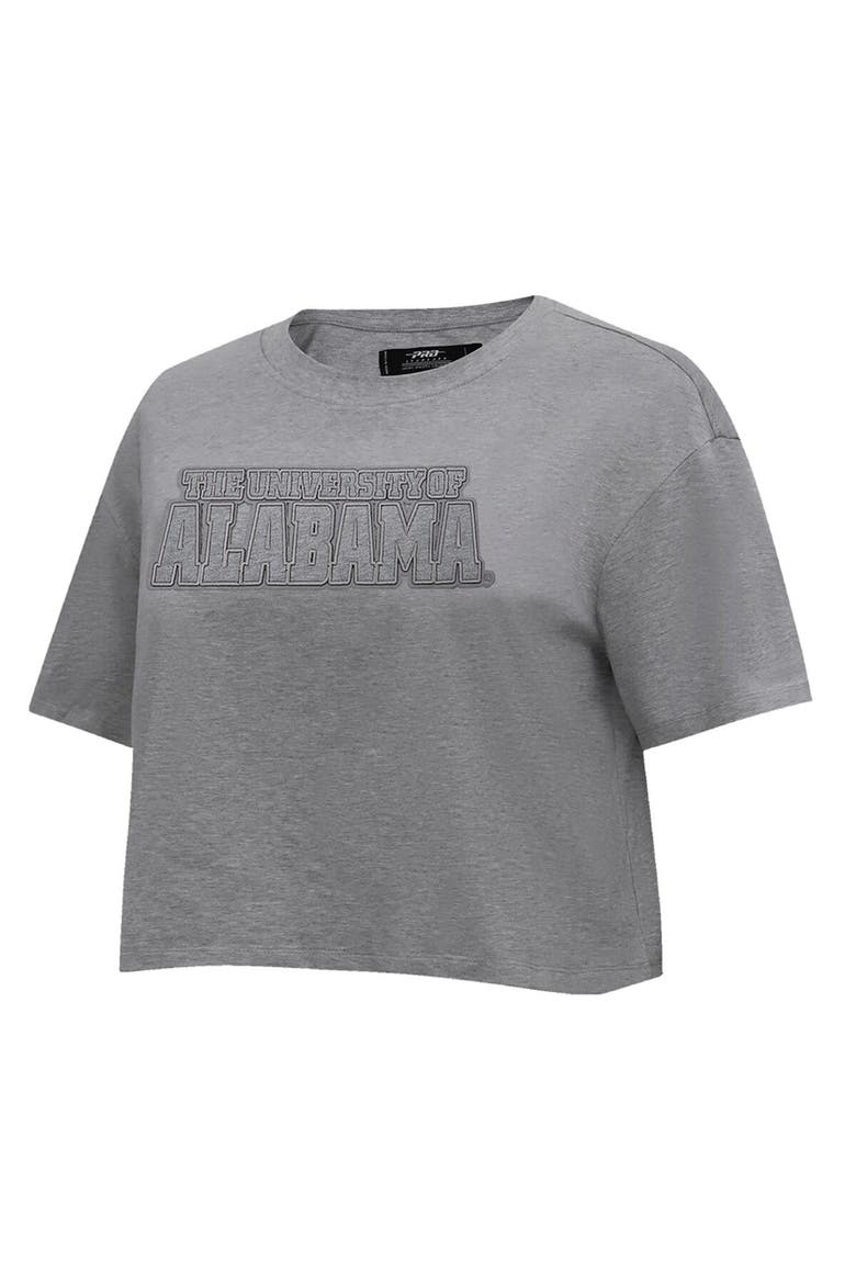 Women's Pro Standard Heather Charcoal Alabama Crimson Tide Tonal Neutral Boxy Cropped T-Shirt, Alternate, color, Heather Charcoal