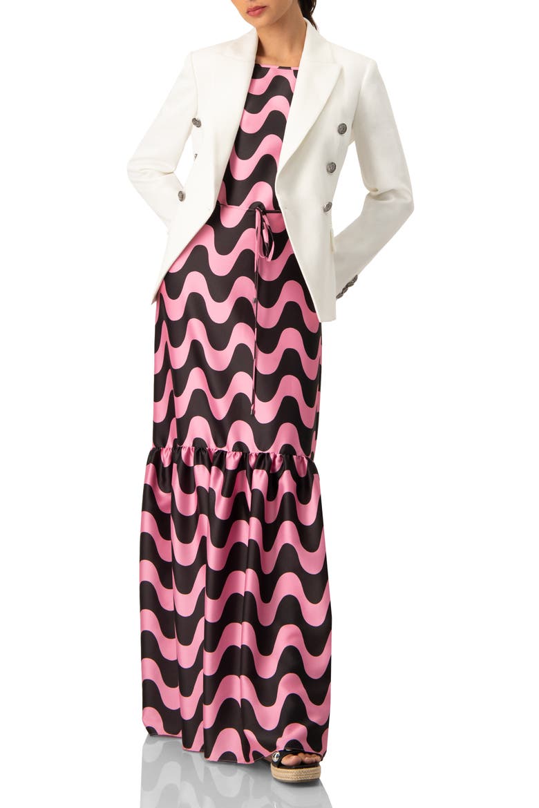 Double-Breasted Blazer with Flap Pockets, Alternate, color, White