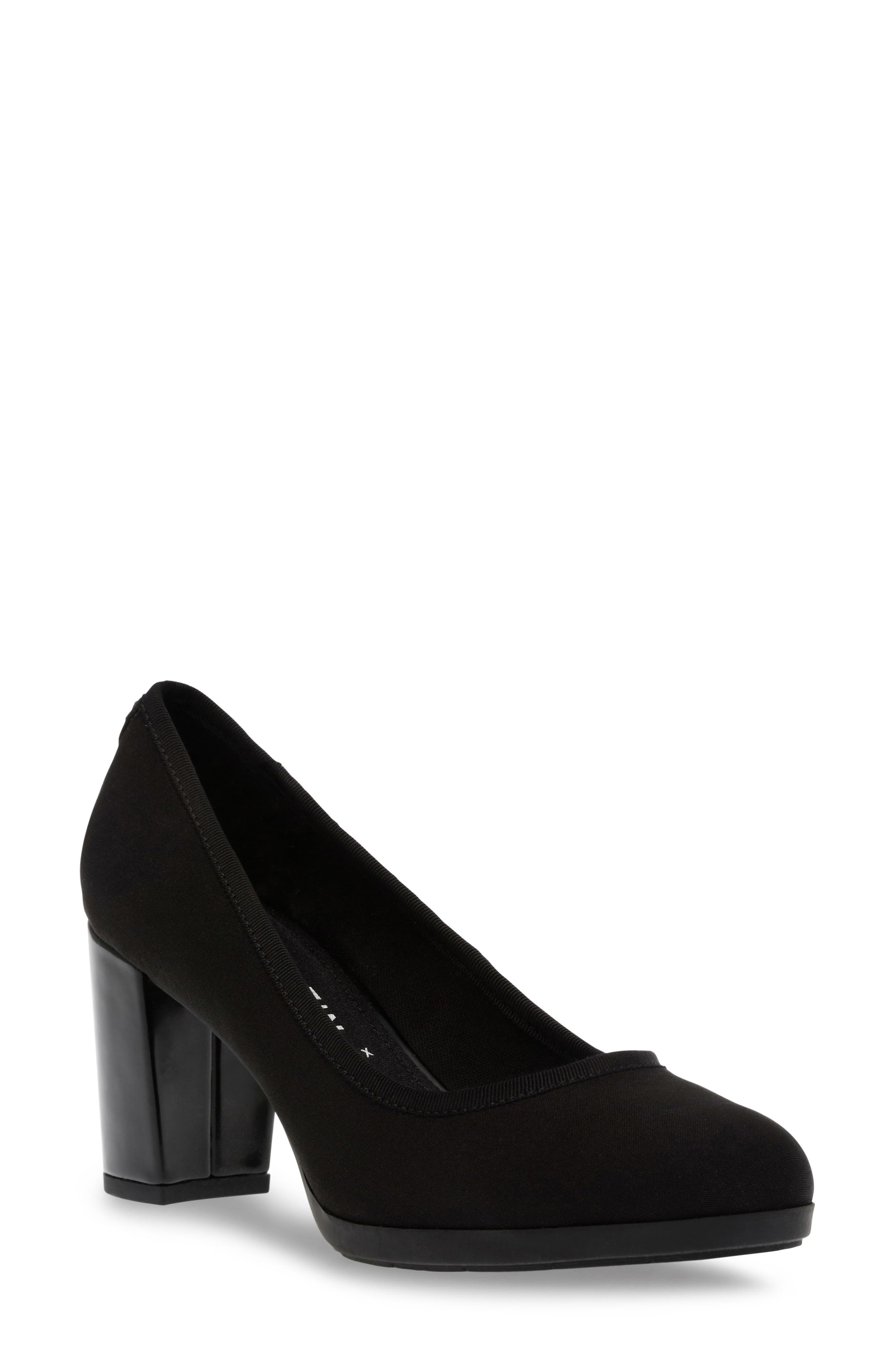 Castana Round Toe Block Heel Pump, Main, color, BLACK FABRIC