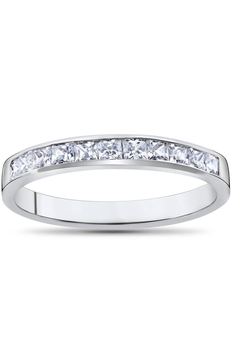 Princess Cut 1/2ct Diamond Wedding Anniversary 14K Ring Gold, Main, color, 14k White Gold