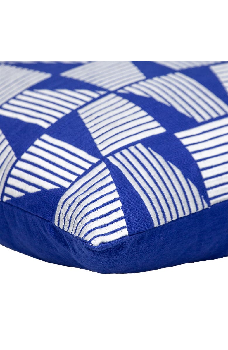 PARKLAND COLLECTION Geometric Embroidered Cotton Pillow, Alternate, color, Blue