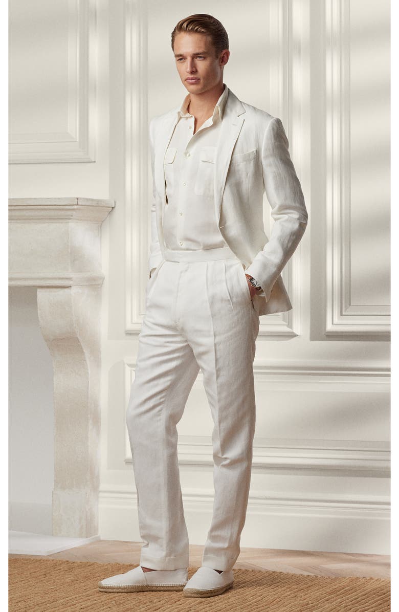 Ralph Lauren Purple Label Kent Herringbone Cotton & Linen Sport Coat, Alternate, color,