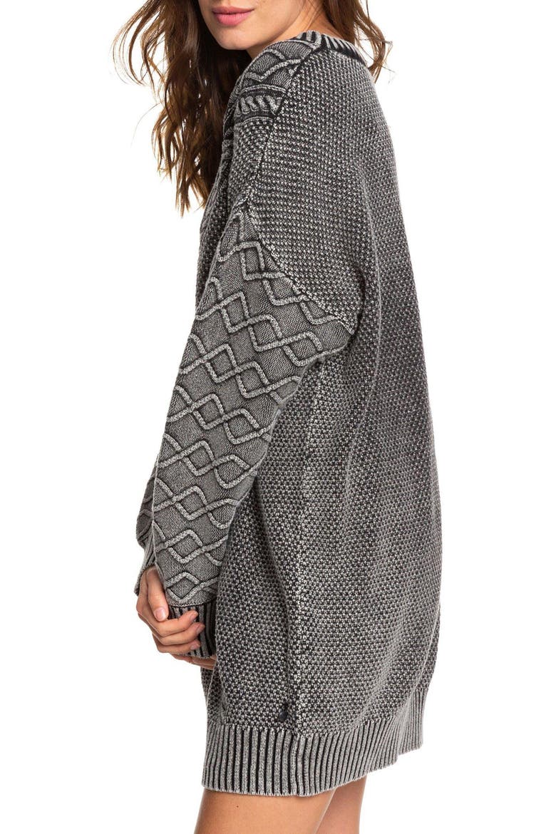 Snow Day Long Sleeve Sweater Dress, Alternate, color, ANTHRACITE