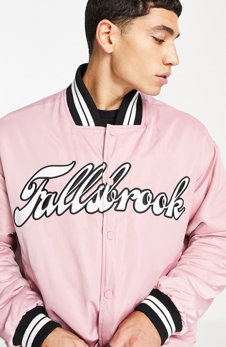 Topman Embroidered Varsity Jacket, Alternate, color, 