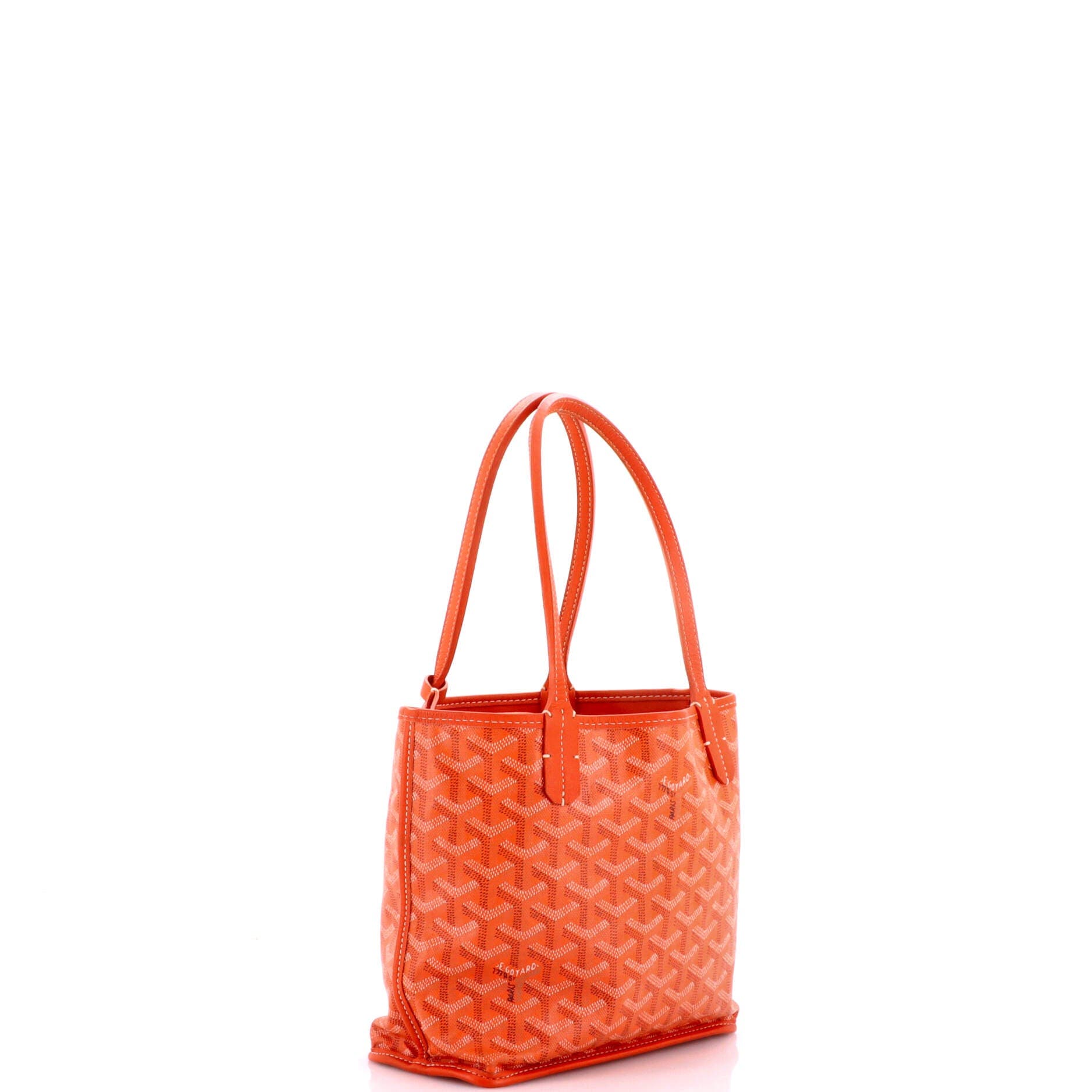 Pre-Owned Goyard Anjou Reversible Tote Coated Canvas Mini, Alternate, color, Orange