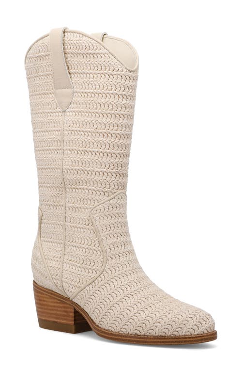Mia Jenah Woven Cowboy Boot In Bone