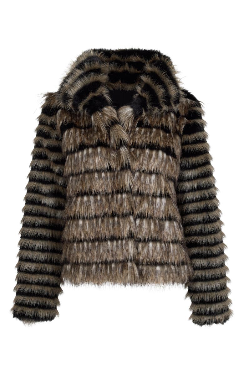 DONNA SALYERS FABULOUS FURS Front Row Faux Fur Jacket, Alternate, color, Brown Multi