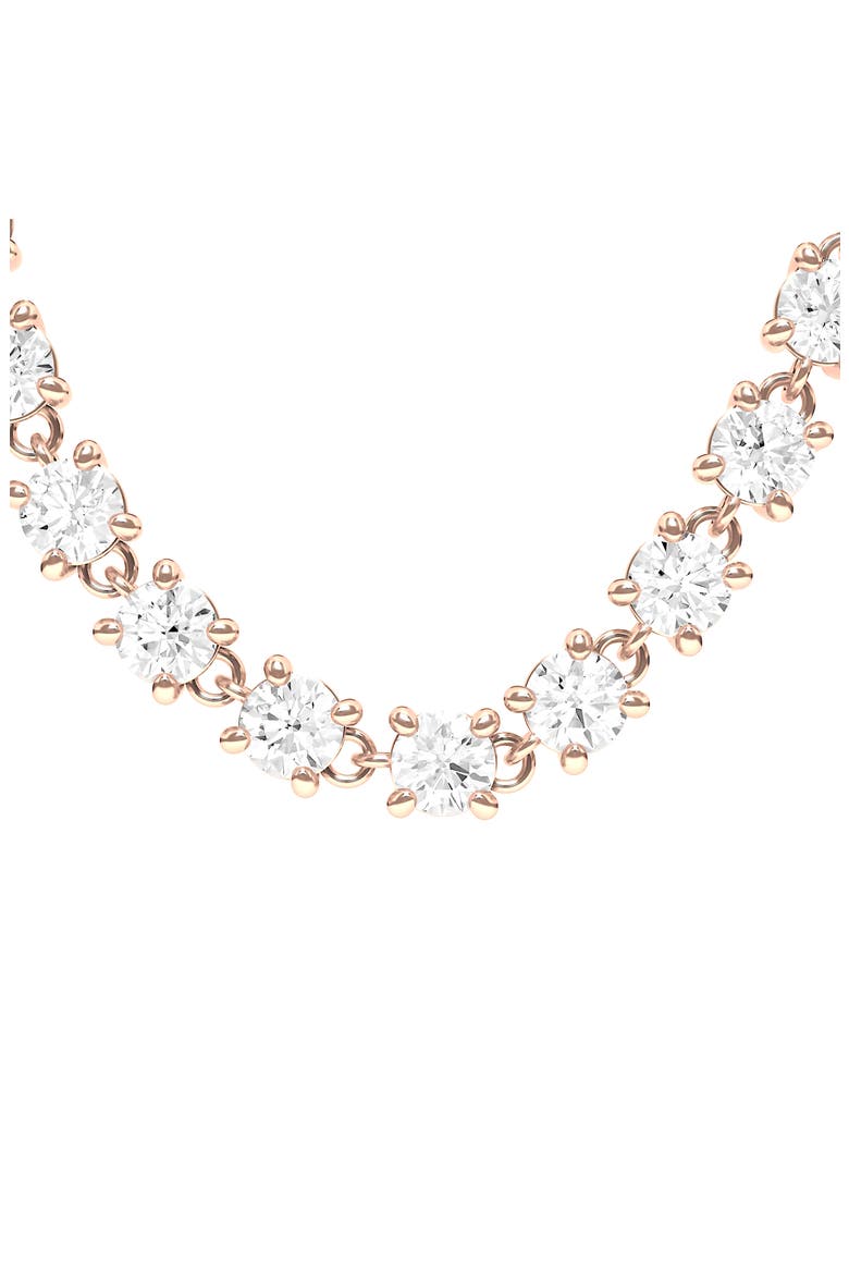 Lab Created Diamond Rope Chain Single Earring with Two Round Studs, Alternate, color, 18K ROSE GOLD