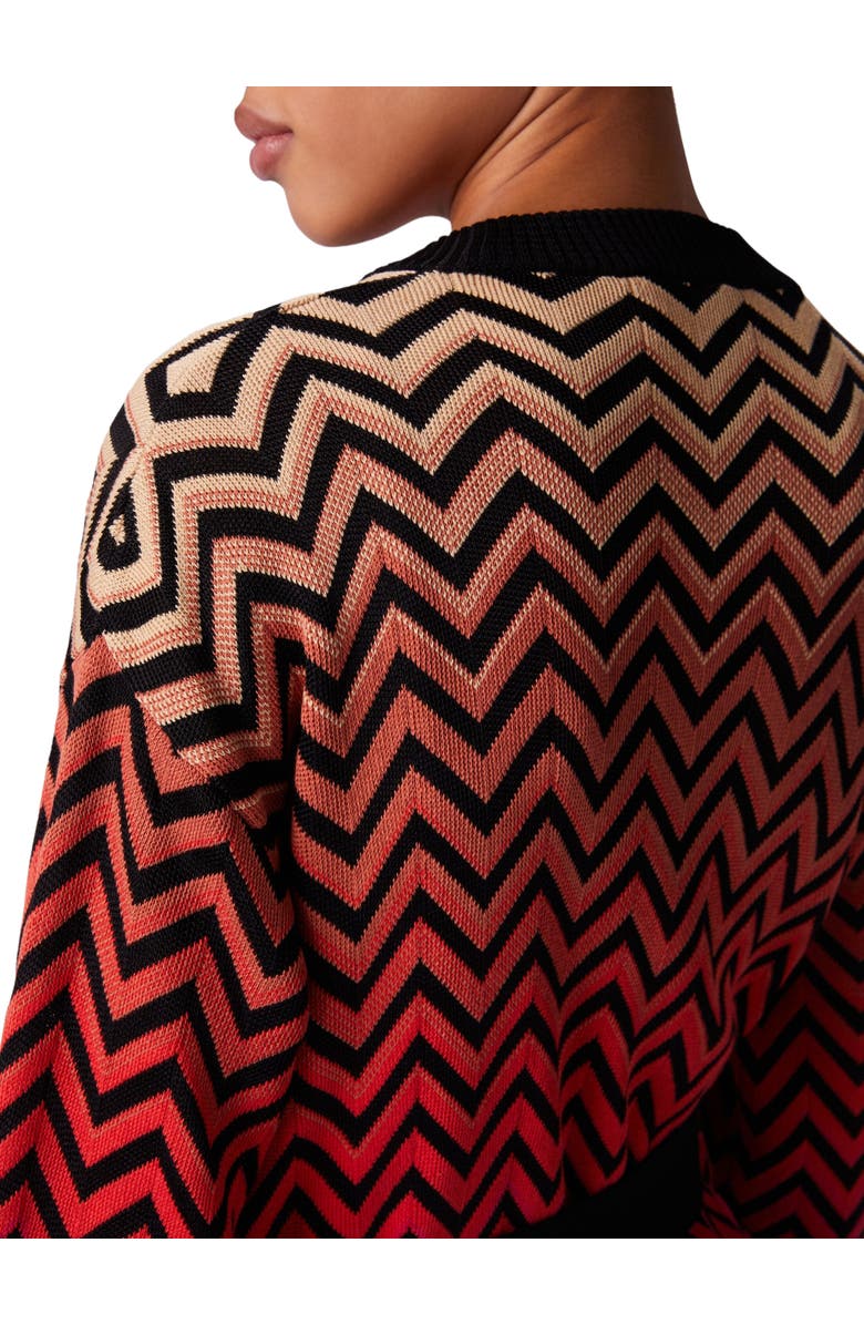 Missoni Dégradé Chevron Motif Cardigan With Belt, Alternate, color, Multicoloured