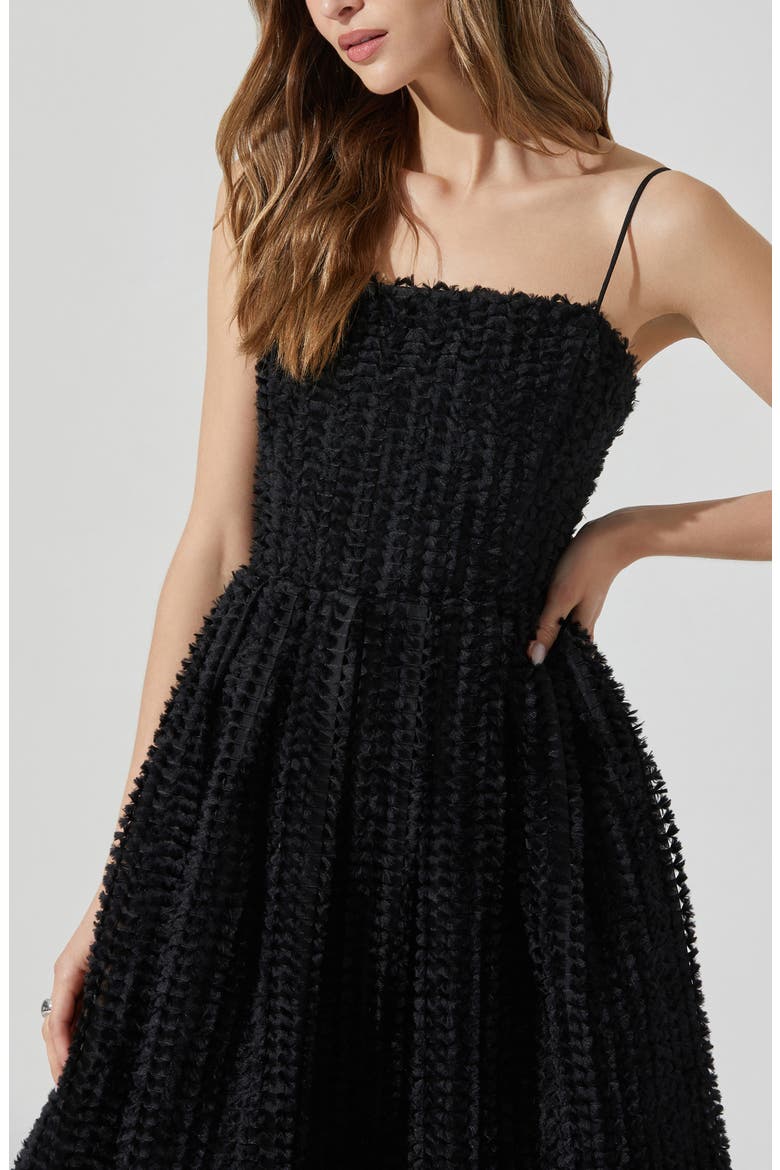 Avani Fit & Flare Midi Dress, Alternate, color, BLACK