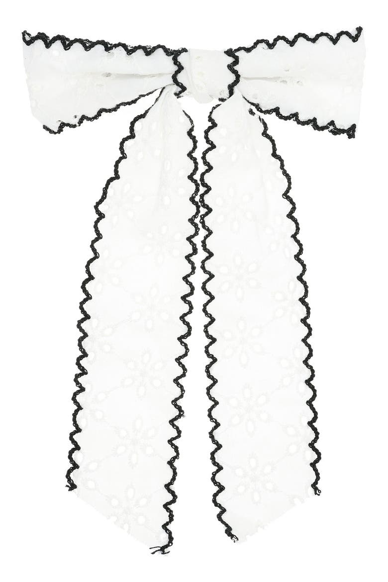 Holland Bow Barrette, Main, color, BLACK/ WHITE