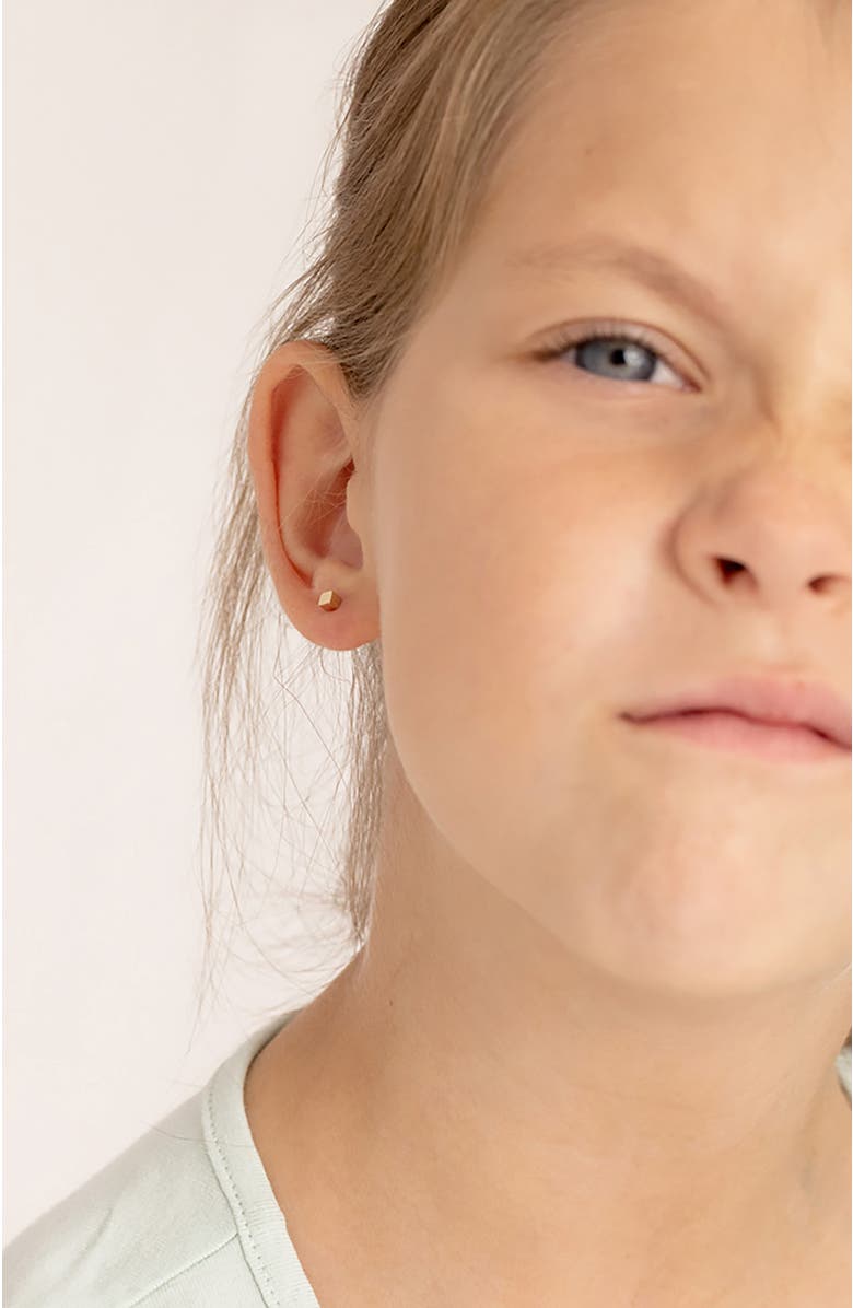 In Season Jewelry 14k Tiny Cubed Earrings, Alternate, color, Gold