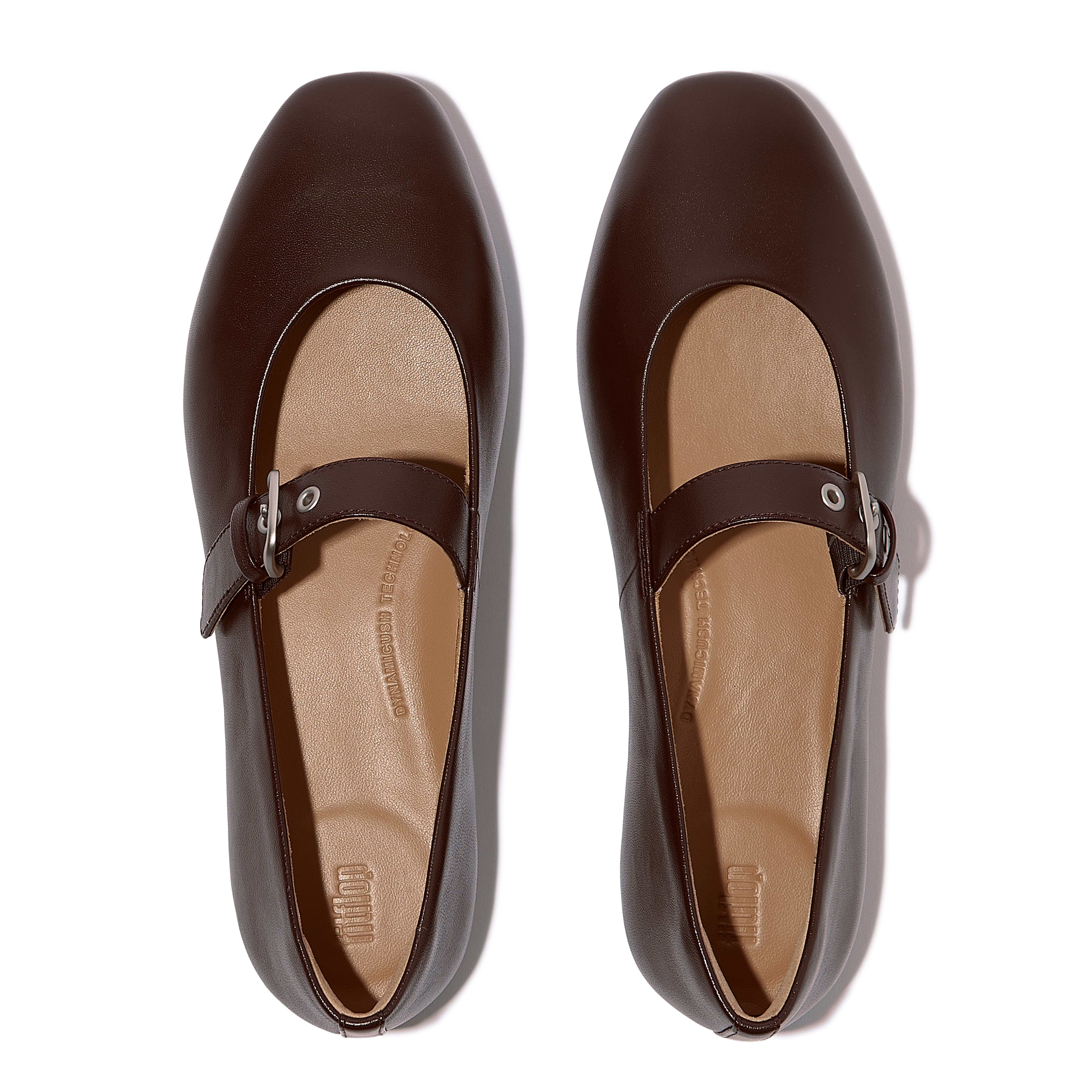 FitFlop Delicato Leather Mary Janes, Alternate, color, Chocolate