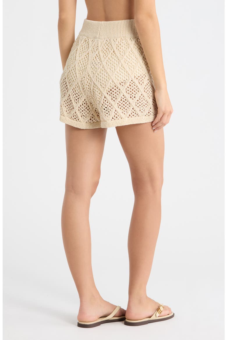 Openwork Knit Cover-Up Shorts, Alternate, color, NATURAL