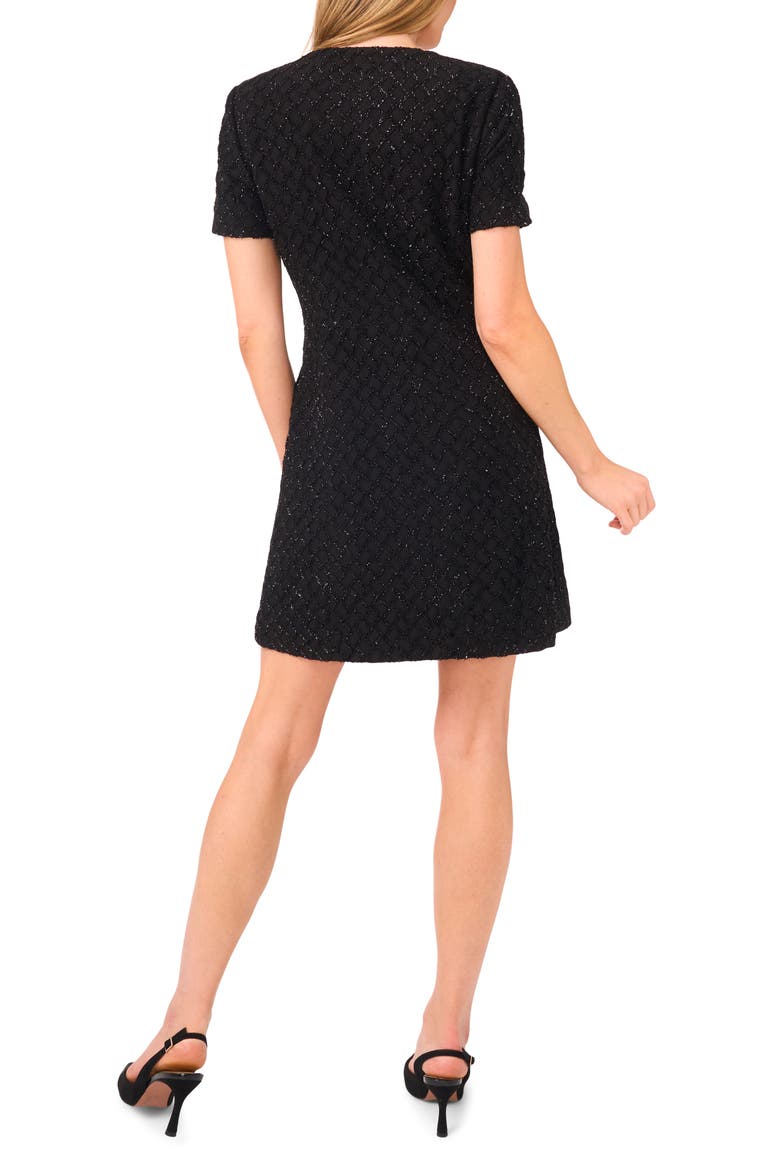 Sequin Plaid Minidress, Alternate, color, RICH BLACK