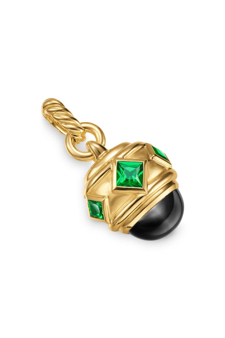 Renaissance Amulet in 18K Yellow Gold, 29mm, Main, color, TSAVORITE