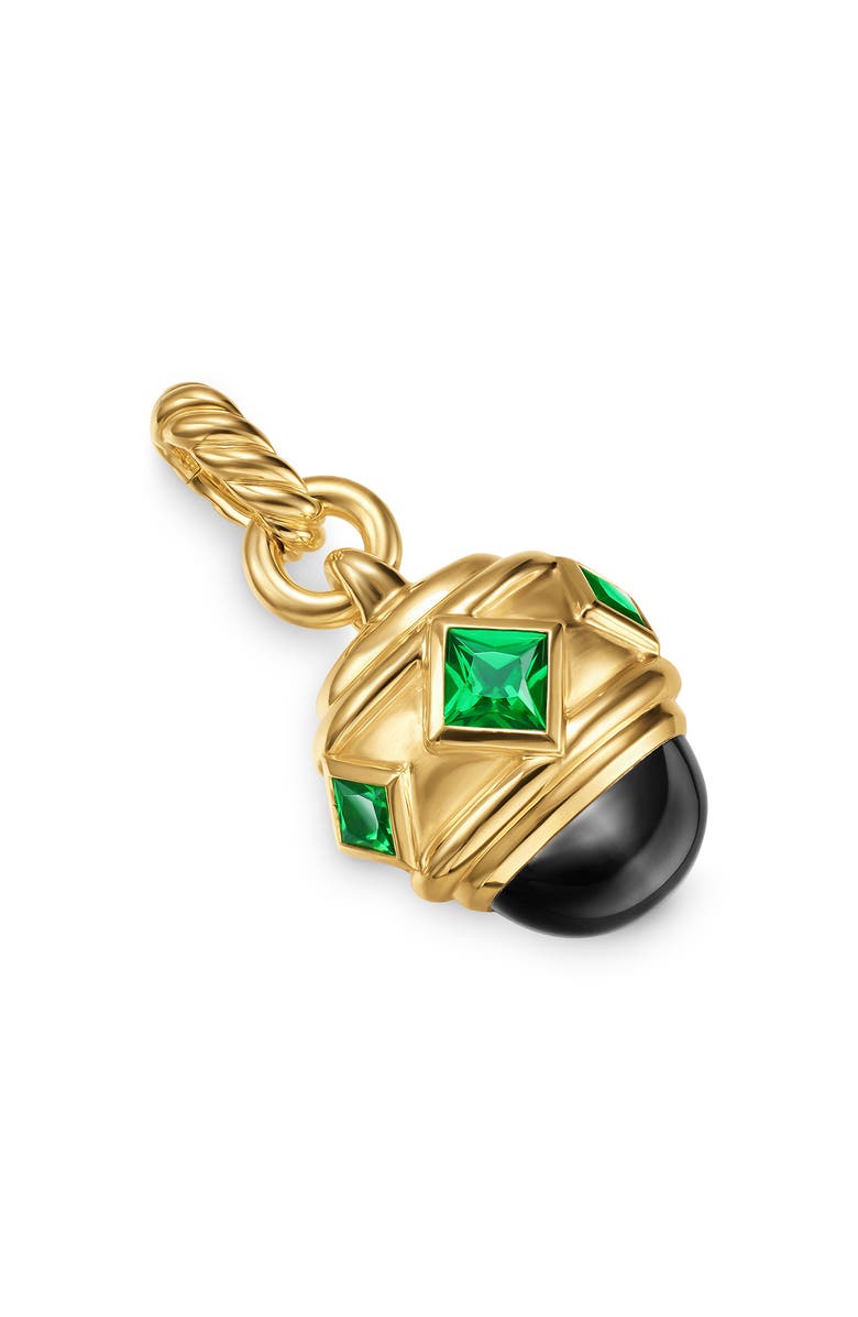 David Yurman Renaissance Amulet in 18K Yellow Gold, 29mm, Main, color, Tsavorite
