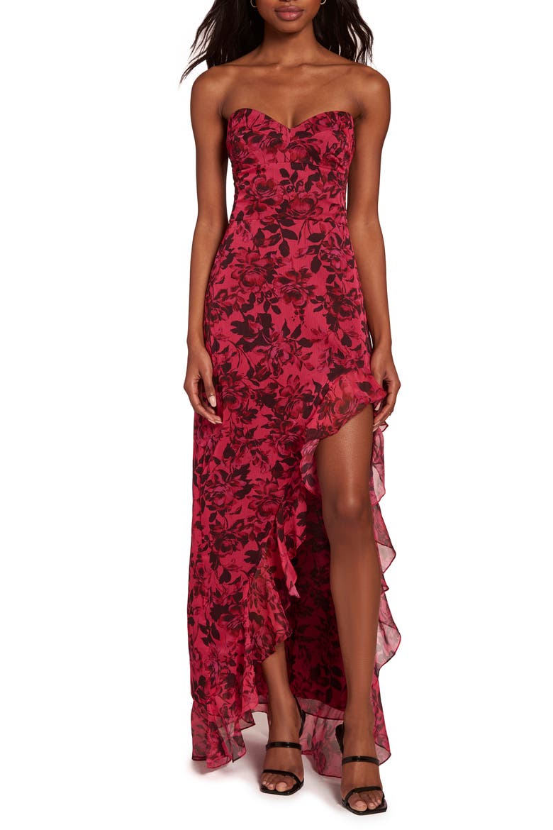 Eden Floral Strapless Gown, Main, color, FEMME