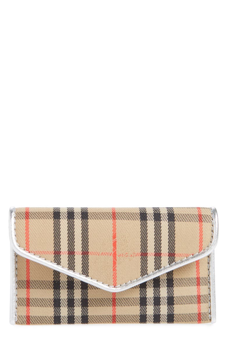Small 1983 Check Envelope Card Case, Main, color, ANTIQUE YELLOW/ SILVER