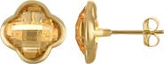 FZN 10K Gold Quatrefoil Stud Earrings