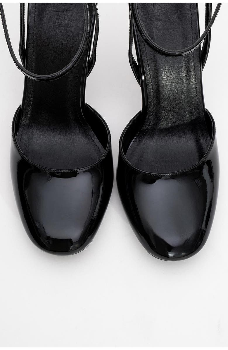 Prologue Shoes Blues Round Toe Ankle Strap Pump, Alternate, color, Black Patent