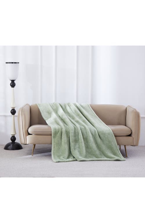 Bcbg Oversize High Pile Fleece Throw Blanket In Green