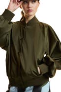 Cynthia Rowley Satin Bomber Jacket